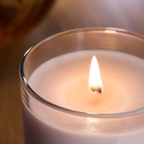 IKEA - LOTSFAGEL, scented candle in cup, pale pink, 20 hr