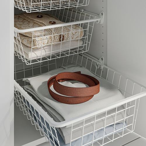 IKEA - ALTARLIDEN, metal basket with pull-out rail, white, 40x62 cm