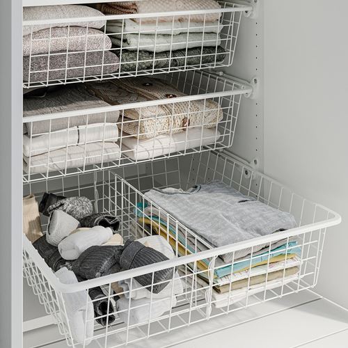 IKEA - ALTARLIDEN, metal basket with pull-out rail, white, 60x62 cm