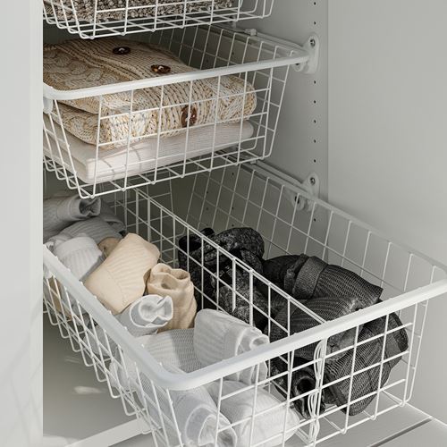 IKEA - ALTARLIDEN, metal basket with pull-out rail, white, 40x62 cm