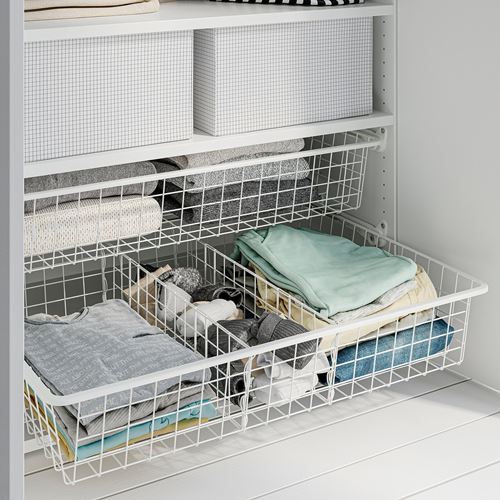 IKEA - ALTARLIDEN, metal basket with pull-out rail, white, 80x62 cm