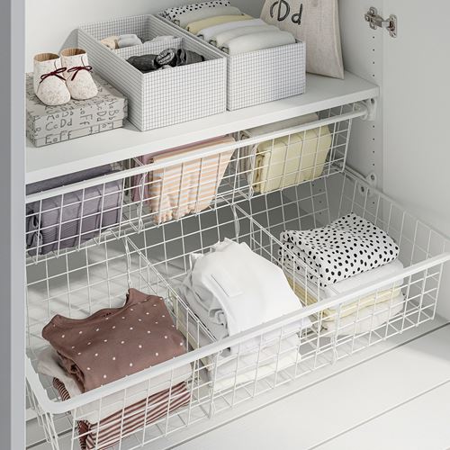 IKEA - ALTARLIDEN, metal basket with pull-out rail, white, 80x42 cm