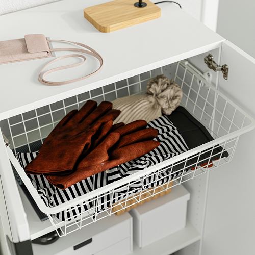 IKEA - ALTARLIDEN, metal basket with pull-out rail, white, 60x42 cm