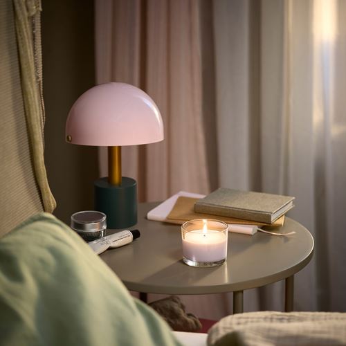 IKEA - LOTSFAGEL, scented candle in cup, pale pink, 20 hr