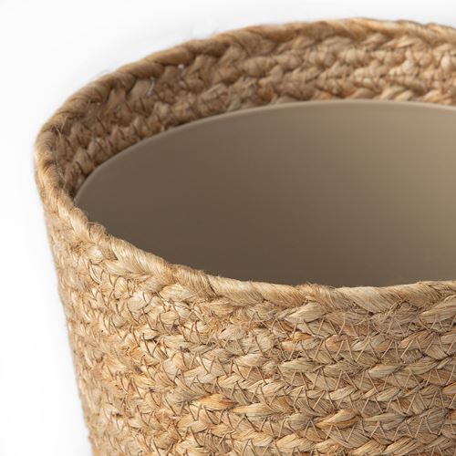 IKEA - TARNMAS, rattan plant pot, beige/black, 15 cm