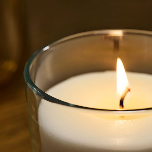 IKEA - LOTSFAGEL, scented candle in cup, white, 20 hr