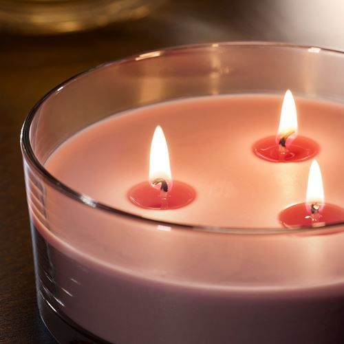IKEA - LOTSFAGEL, scented candle in cup, light pink, 25 hr