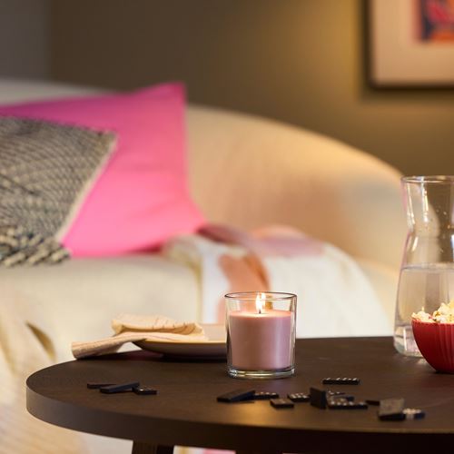 IKEA - LOTSFAGEL, scented candle in cup, light pink, 40 hr