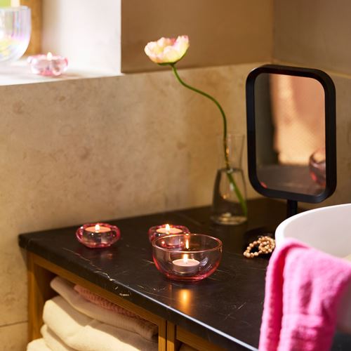 IKEA - LOTSFAGEL, scented tealight, light pink, 3.5 hr