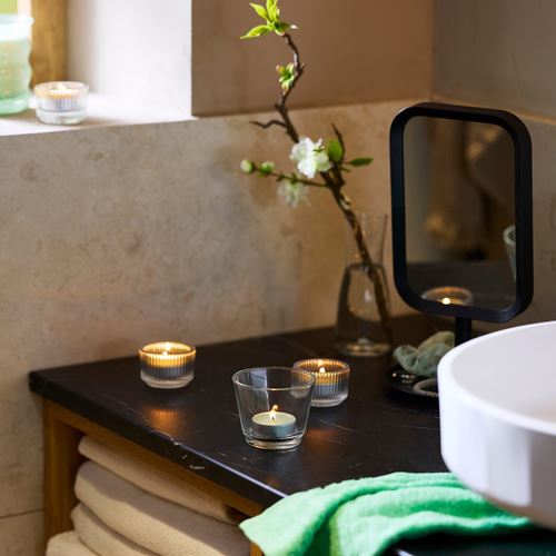 IKEA - LOTSFAGEL, scented tealight, light green, 3.5 hr