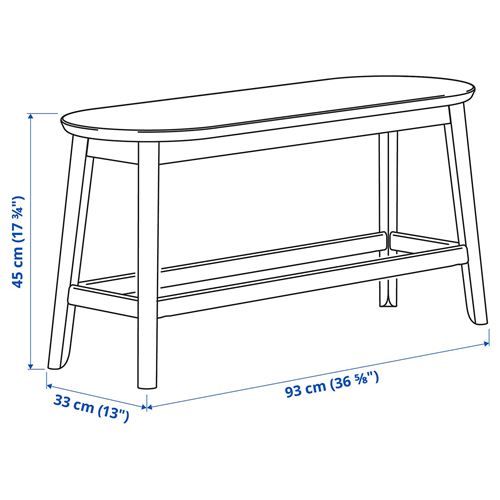 IKEA - RAVSTEN, bench, black, 93 cm