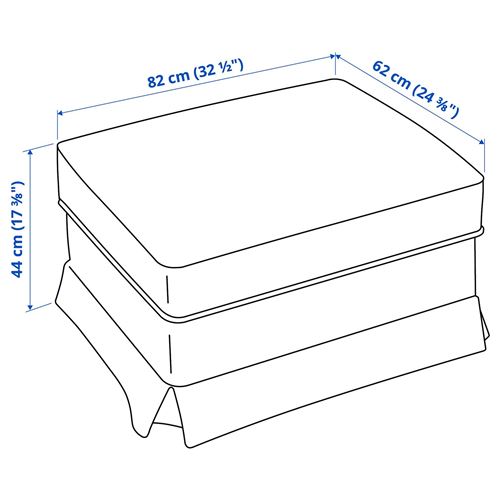 IKEA - EKTORP, pouffe with storage, Blekinge white