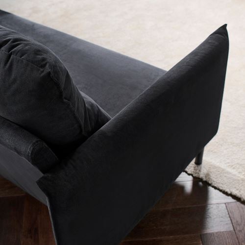 IKEA - MANNARP, uzanma koltuklu 3'lü kanepe, saxemara mavi-siyah