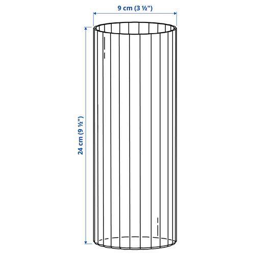IKEA - PARLGLADA, glass vase, glass, 24 cm