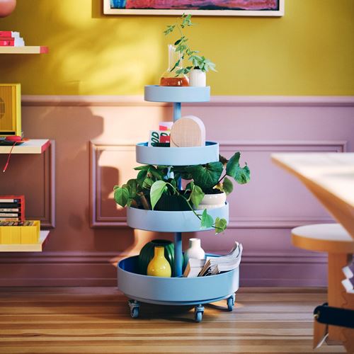 IKEA - IKEA PS 2026, tekerlekli servis sehpası, mavi, 89x48 cm