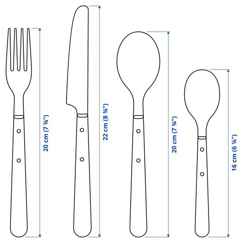 IKEA - DOFTSKÖLD, 6 kişilik çatal bıçak takımı, kırık beyaz