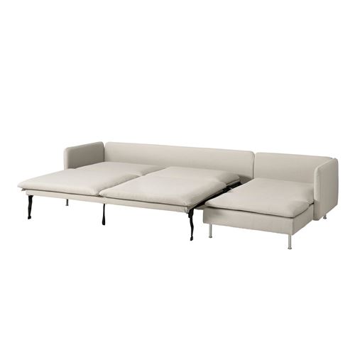 IKEA - SÖDERHAMN, 4-seat corner sofa with bed, fridtuna light beige