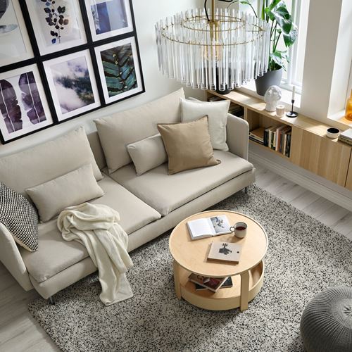 IKEA - SÖDERHAMN, 3'lü yataklı kanepe, fridtuna açık bej