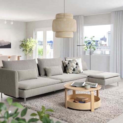 IKEA - SÖDERHAMN, 4'lü yataklı köşe kanepe, viarp Bej-kahverengi