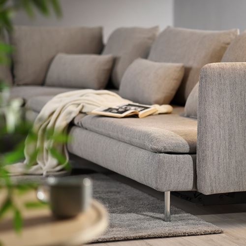 IKEA - SÖDERHAMN, 6'lı yataklı köşe kanepe, viarp Bej-kahverengi