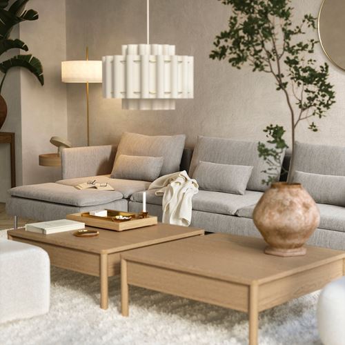 IKEA - SÖDERHAMN, 4'lü yataklı köşe kanepe, viarp Bej-kahverengi
