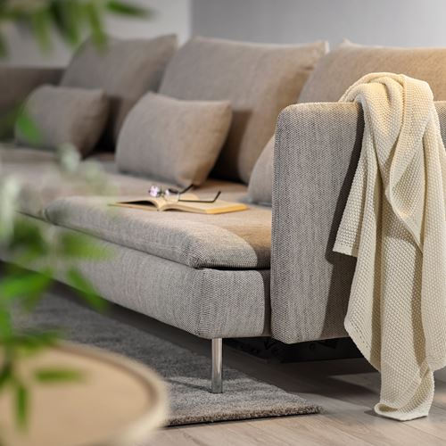 IKEA - SÖDERHAMN, 4'lü yataklı köşe kanepe, viarp Bej-kahverengi