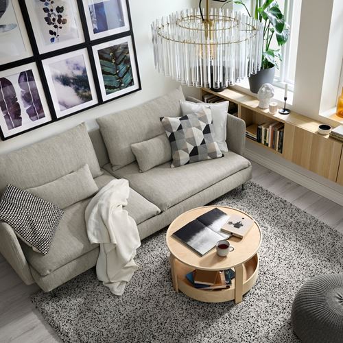 IKEA - SÖDERHAMN, 3'lü yataklı kanepe, viarp Bej-kahverengi