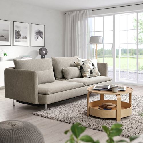 IKEA - SÖDERHAMN, 3'lü yataklı kanepe, viarp Bej-kahverengi