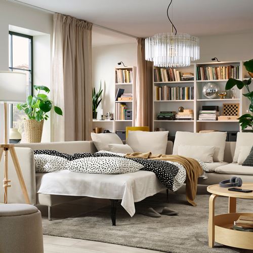 IKEA - SÖDERHAMN, 6'lı yataklı köşe kanepe, fridtuna açık bej