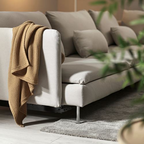 IKEA - SÖDERHAMN, 6'lı yataklı köşe kanepe, fridtuna açık bej