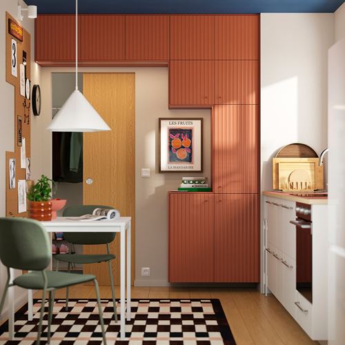 IKEA - TERRSJÖ, cover panel, red-brown wave pattern, 39x81 cm