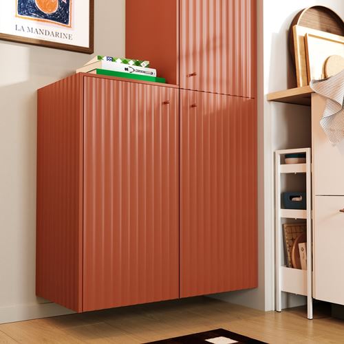 IKEA - TERRSJÖ, door, red-brown wave pattern, 60x60 cm