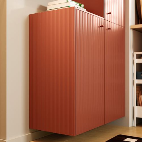 IKEA - TERRSJÖ, cover panel, red-brown wave pattern, 39x81 cm
