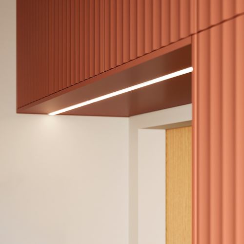 IKEA - TERRSJÖ, cover panel for lighting, red-brown, 221 cm
