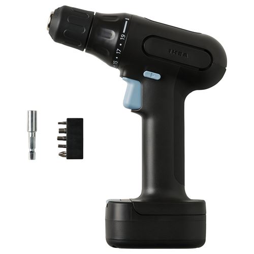 IKEA - TRIXIG, cordless screwdriver/drill, black/blue, 12 V