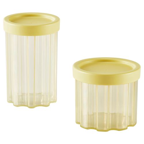 IKEA - SPJUTLILJA, plastic jar with lid, light yellow