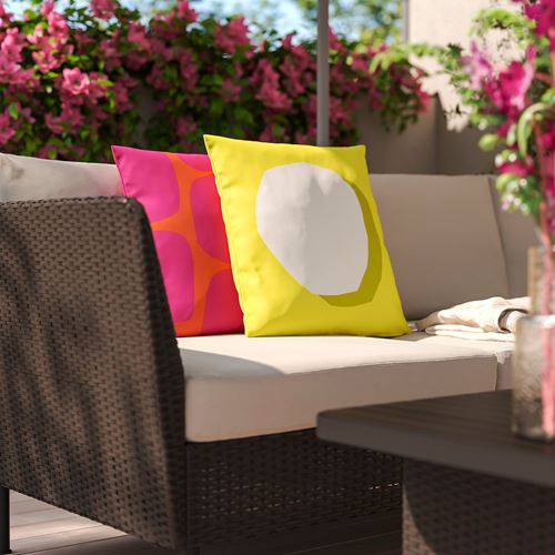 IKEA - GULLBERGSÖ, kırlent seti, sarı/beyaz-pembe/turuncu, 50x50 cm