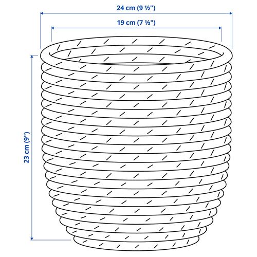 IKEA - SANDÖDLA, rattan plant pot, water hyacinth, 19 cm