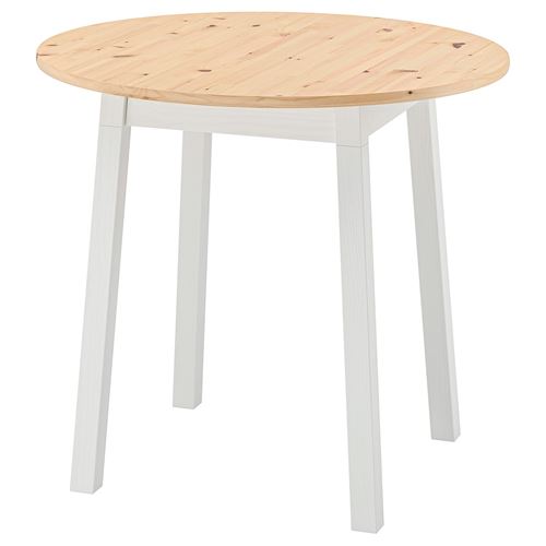 IKEA - PINNTORP, yuvarlak mutfak masası, açık kahverengi-beyaz, 2-4 kişilik