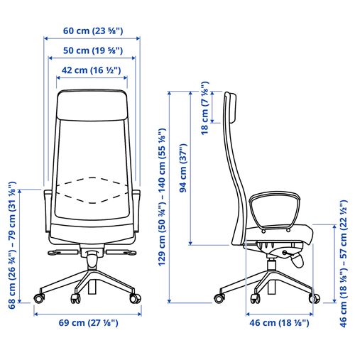 IKEA - MARKUS, çalışma sandalyesi, vissle koyu gri, orta