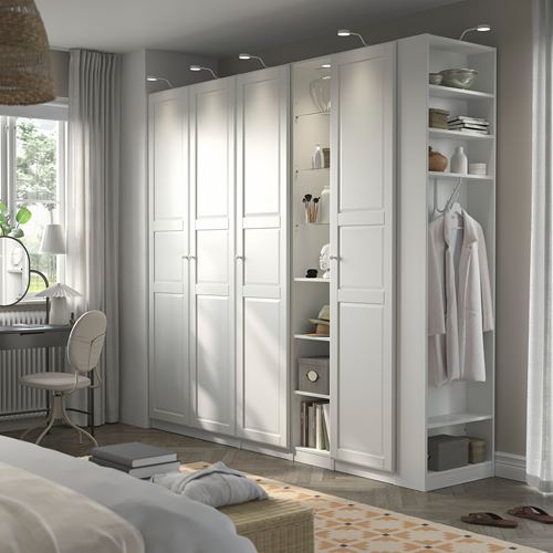 IKEA - PAX/TYSSEDAL, PAX wardrobe, white, 255x60x236 cm