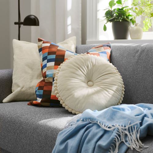 IKEA - SYRENBUSKE, lace pillow, light beige, 36 cm