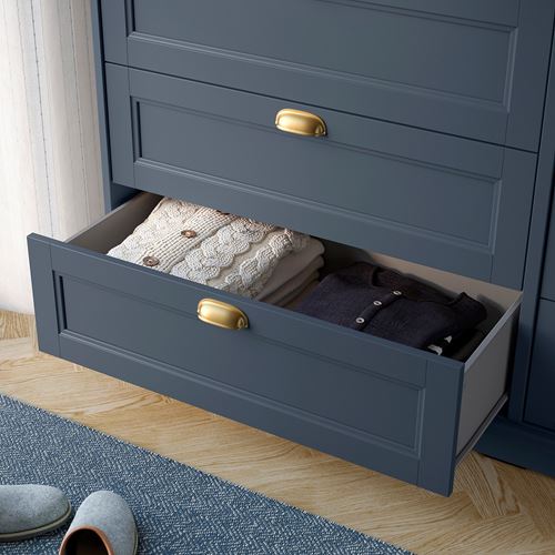 IKEA - FAGELFJALLET, 8 çekmeceli şifonyer, koyu gri-mavi, 160x51x101 cm