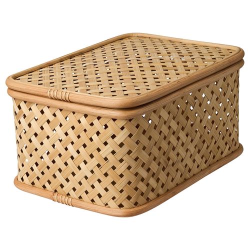 IKEA - VIELANGEN, kapaklı kutu, bambu, 25x35x18 cm