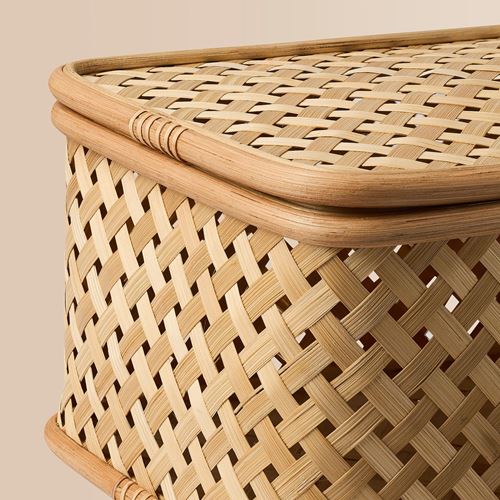 IKEA - VIELANGEN, kapaklı kutu, bambu, 25x35x18 cm