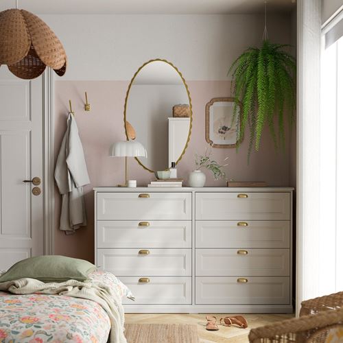 IKEA - FAGELFJALLET, chest of 8 drawers, off white, 160x51x101 cm