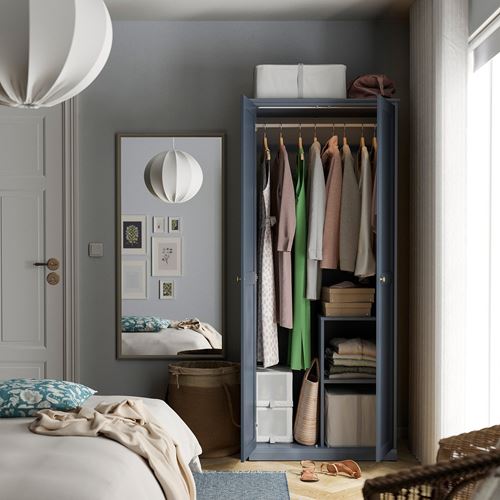 IKEA - FAGELFJALLET, wardrobe, dark grey-blue, 82x60x194 cm