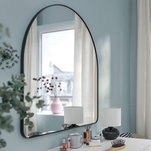 IKEA - LINDBYN, wall mirror, black, 80x80 cm