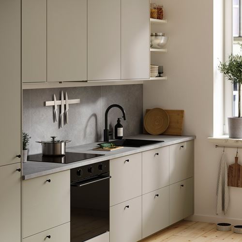 IKEA - LYSEKIL, çift taraflı duvar paneli, açık gri/taş görünümlü-mat beyaz, 119,6x55 cm