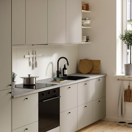 IKEA - LYSEKIL, çift taraflı duvar paneli, açık gri/taş görünümlü-mat beyaz, 119,6x55 cm
